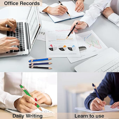 CRME 10pcs Funny Quotes Blue Ballpoint Pens Set 1mm Black Ink Pens - Image 5