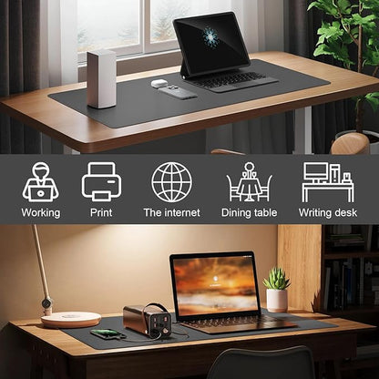 DAWNTREES Desk Mat Protector, PU Leather Desk Pad, Non Slip, Large Mouse Pad - Image 3