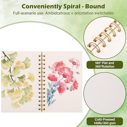 Watercolor Paper Pad 3.5x5.5 Inch | 30 Sheets 140lb/300g, Spiral-Bound - Image 4