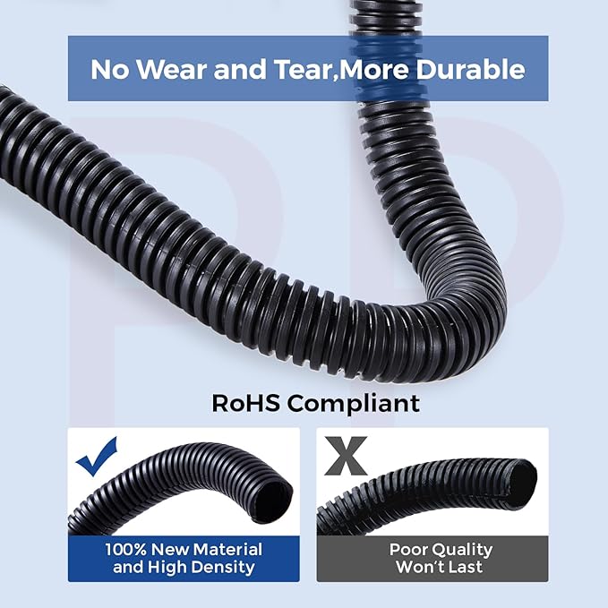 Wire Loom 5/8 inch 10ft, YCLYC Split Loom, Outdoor Cord Protector, Flexible - Image 3