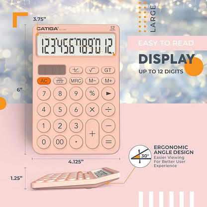 CATIGA 12 Digit Desktop Calculator Basic Desk Calculator - Image 4