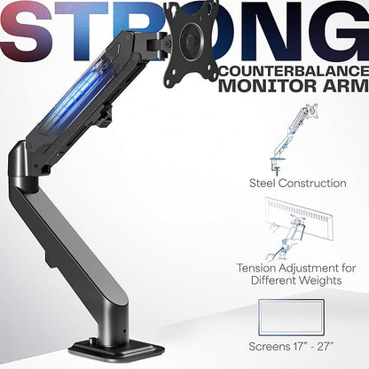 VIVO Heavy Duty Single Monitor Tension Arm - Image 3