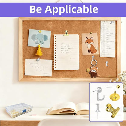 505 Pcs Push Pins Set 5 Style Thumb Tacks Decorative Push Pins Gold Metal Thumb - Image 6