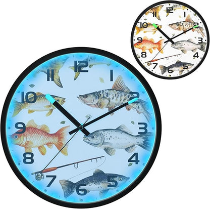 Vozoza Fishing Underwater 12 Inch Analog Wall Clocks Battery-Operated - Image 2