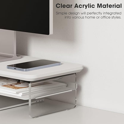 Fenge Acrylic Monitor Stand Riser, 23.6 Inches Monitor Stand - Image 3