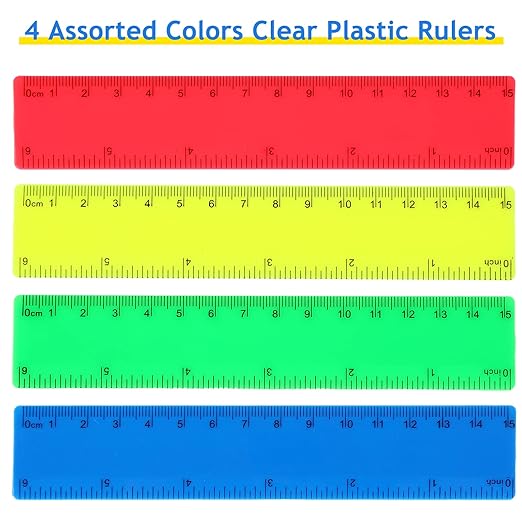 Zonon 100 Pcs 6 Inch Rulers Bulk Plastic Flexible Small Straight Rulers - Image 3