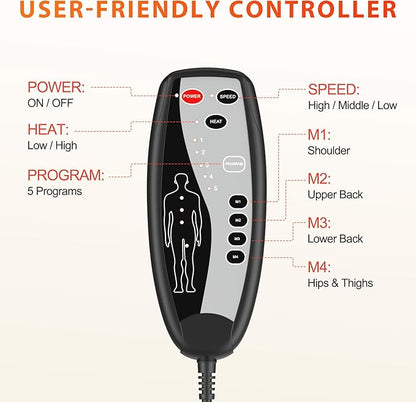 comrelax Back Massager with Heat, Seat Massager with 8 Powerful Vibration Motors - Image 7