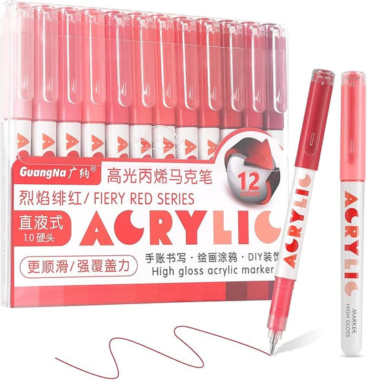 kander Acrylic Gel Pens, 12 Colors Highlighter Acrylic Gel Ink Pens by Yourcreativeassistant