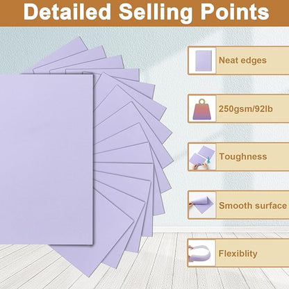 Silunkia 28 Sheets Purple Cardstock 8.5 x 11 Certificates Paper, 250gsm/92lb - Image 3