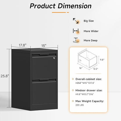 Bestoo 2-Drawer File Cabinet - Image 3