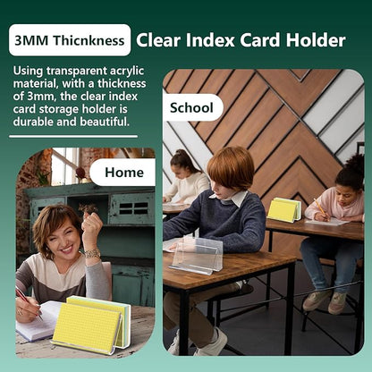 2 Pack Index Card Display Stand 4x6 Index Card Storage Box Flash Card Holder - Image 5