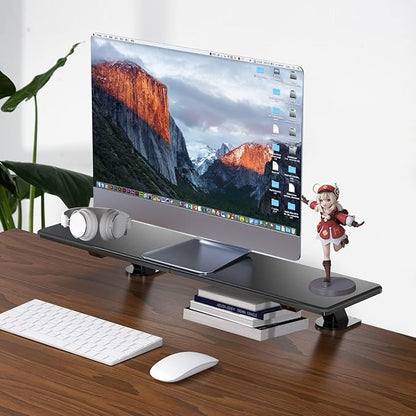suptek Clamp-on 32 Inch Dual Monitor Desk Mount Riser Shelf Computer Stands - Image 6