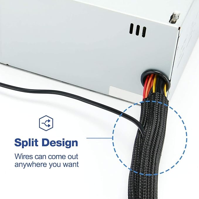 QCSIW 1/4" x 50ft Black Cable Sleeve Cover - Image 9