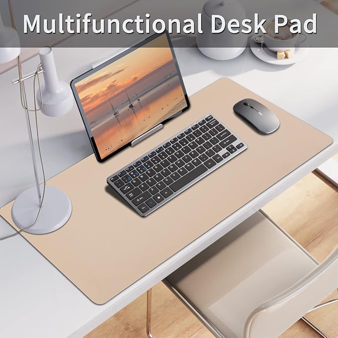 Leather Desk Pad, Mouse Pad, Non-Slip Desk Protector Mat, Leather Desk Blotter - Image 3