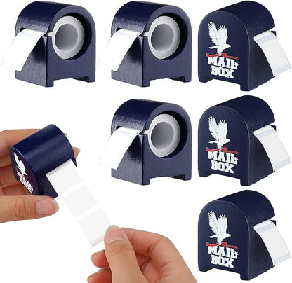 Wesiti 6 Pcs Wooden Stamp Roll Dispenser Wood Postage Stamp Dispenser by Unteilti