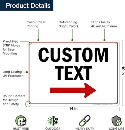 Custom Arrow, Custom Directional Sign, Right Arrow, 10x14 Inches, Rust Free - Image 6