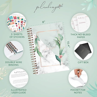 PLANBERRY Large Hourly Schedule Planner Premium – Undated Organizer - Image 2