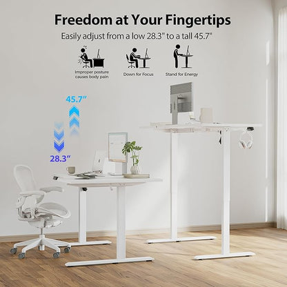 Agilestic Electric Standing Desk, L-Shaped 55 Inches Height Adjustable Desk - Image 6