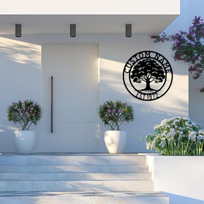 Custom oak Tree of Life, Oak Tree Family Monogram, Custom Metal Signs, - Image 3