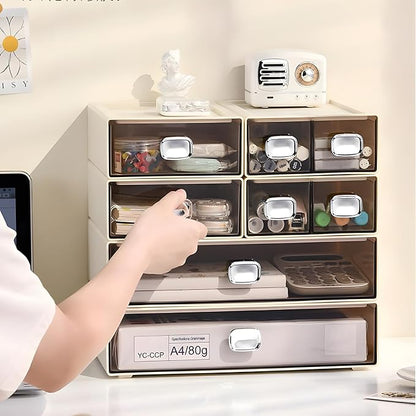 Spacious Desk Drawers, Stackable Desktop Organizer, Plastic Storage Box - Image 6