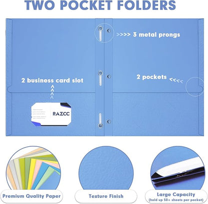 Two Pocket Folders, RAZCC 100 Pack Two Pocket Folders - Image 3