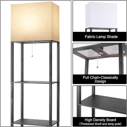 RUNTOP Plus Floor Lamp with Shelves, Shelf Lamp with 15W LED Bulb, 3 Colors - Image 6