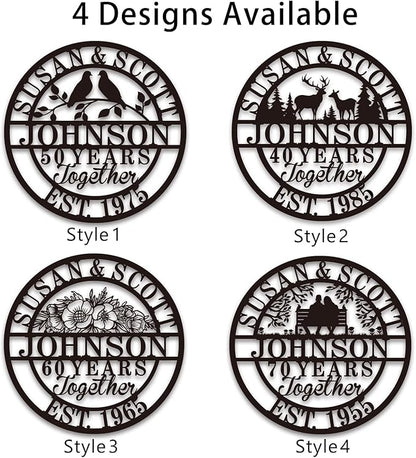 Personalized Wedding Anniversary Sign Gifts, Custom 50th 40th 65th 60th 25th - Image 3