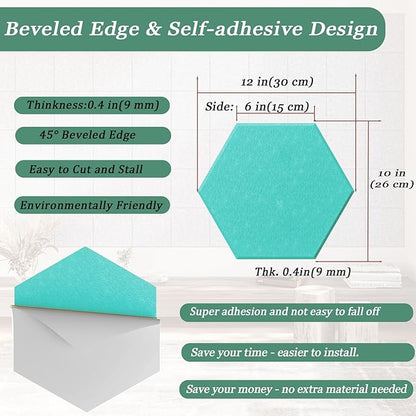 Hexagonal Acoustic Panels-12 Pack High-Density Sound Absorbing Panels - Image 4