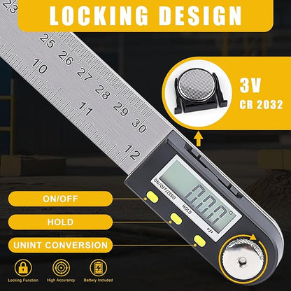Delgada 12 inch/300mm Digital Angle Finder Tool Stainless Steel Digital - Image 2