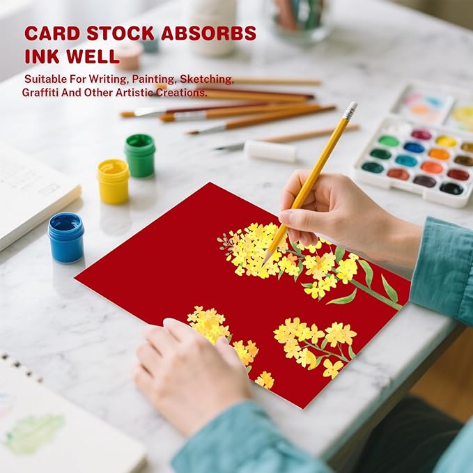Cardstock 8.5 X 11, 40 Sheets Christmas Red Card Stock, 75lb/ 200gsm Copy Paper - Image 6