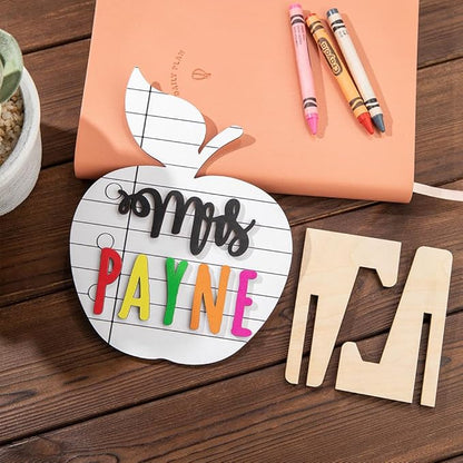 Custom Teacher Name Plate for Desk Classroom Wooden Personalized Office Name - Image 4