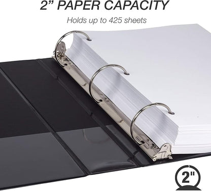 Samsill Durable 2 Inch Binder, Made in the USA, Round Ring Customizable Clear - Image 3