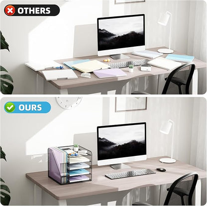 Marbrasse Desk Organizers and Accessories, 5-Tier Paper Letter Tray Organizer - Image 5