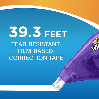 BIC Wite-Out Brand EZ Correct Correction Tape, 19.8 Feet, 4-Count Pack of White - Image 6