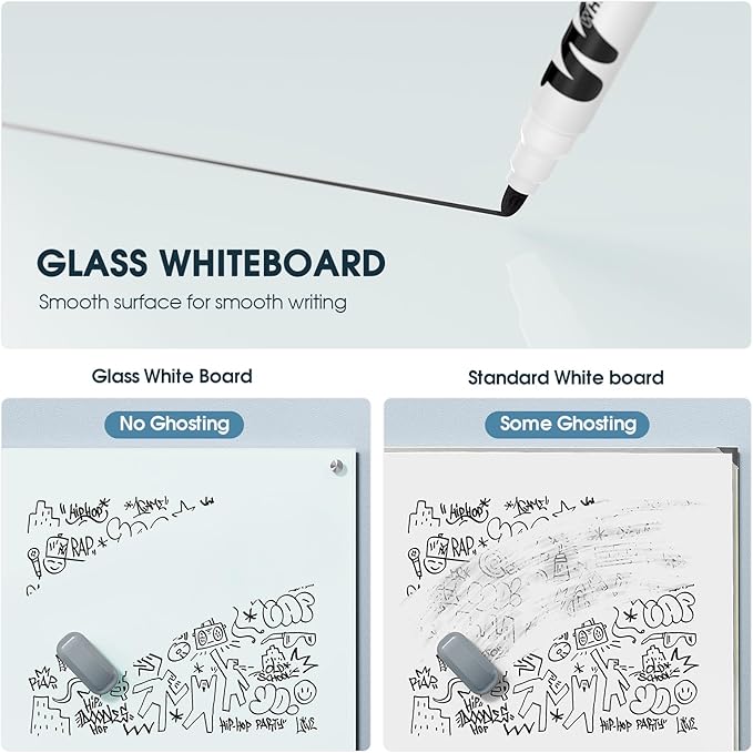 MaxGear Glass Whiteboard, Tempered Magnetic Dry Erase Board 96 x 48 Inch - Image 7