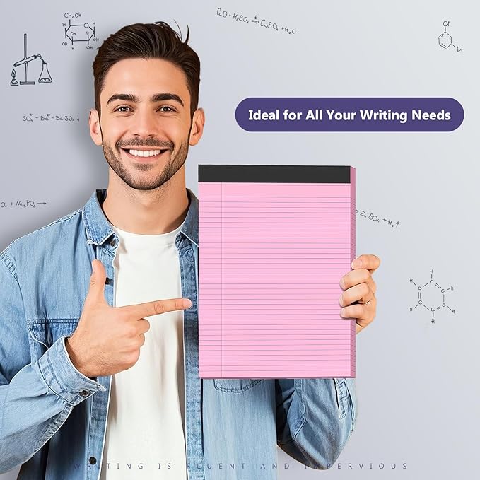 3 Pack Legal Pads 8.5 x 11 College Ruled Colored Note Pads 8.5" x 11" Lined - Image 5