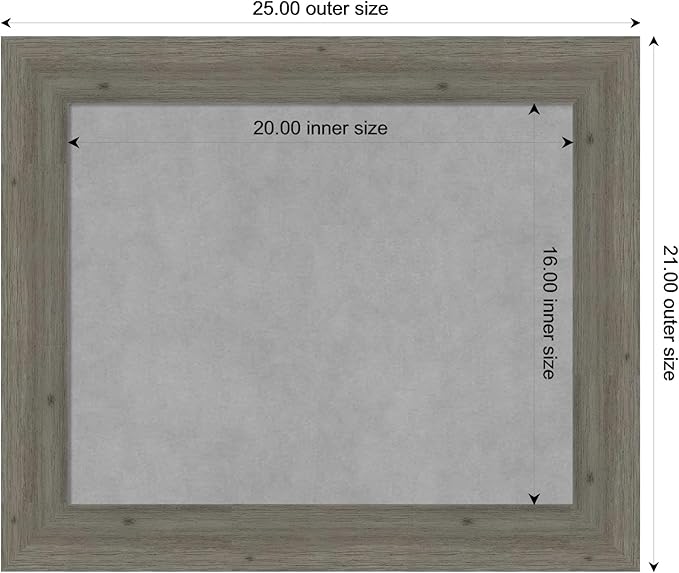 Amanti Art Grey Framed Magnetic Board 21x25 Small Vision Board - Image 3