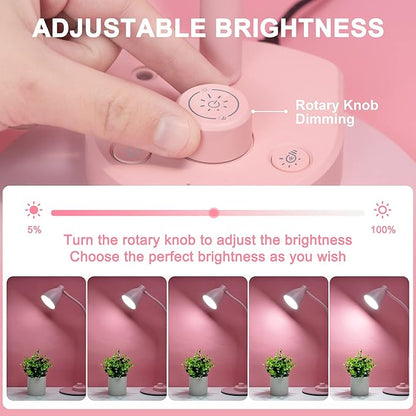 BOHON Cute Desk Lamp with USB Charging Port, Flexible Neck Auto Dimming Table - Image 3