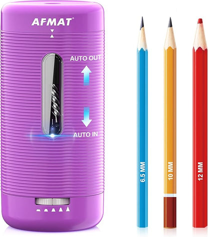 AFMAT Electric Pencil Sharpener, Fully Automatic Pencil Sharpener, Auto in & Out by AFMAT
