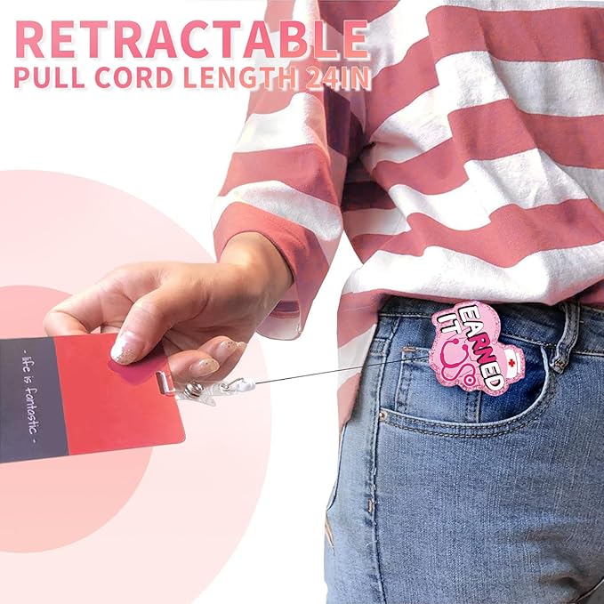 Aoryalps Earned IT Retractable Badge Reel Holder Retractable - Image 3