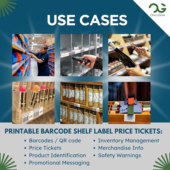 OfficeGear Yellow Shelf Edge Labels 14-up 38x105mm Printable A4 Perforated - Image 5