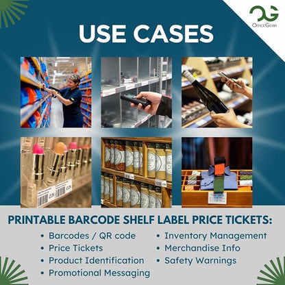 OfficeGear Yellow Shelf Edge Labels 14-up 38x105mm Printable A4 Perforated - Image 5