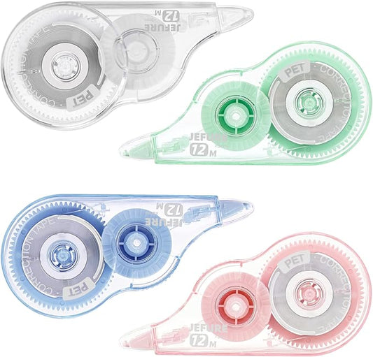JEFURE 4 Pcs Colorful Core Correction Tape, 39.37 Ft White Wrong Out by JEFURE
