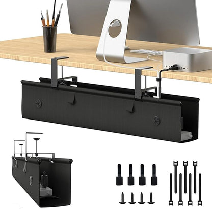 KIGJU Under Desk Cable Management Tray, 30-inch No-Drill Cord Organizer by Unknown