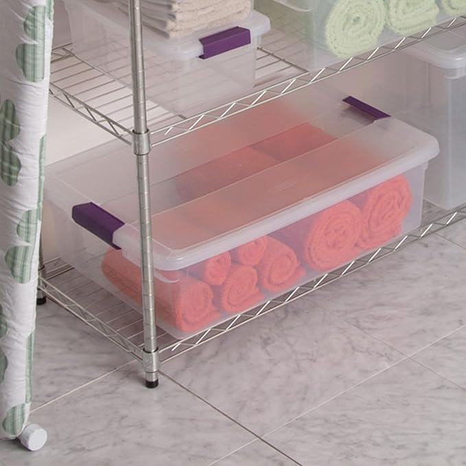 Sterilite 24-Pack 32 Quart ClearView Latch Box, Stackable Organizer Bins - Image 5