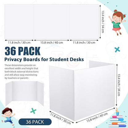 Zhehao 36 Pcs Privacy Boards for Student Desks Bright Colored Classroom Desk - Image 2