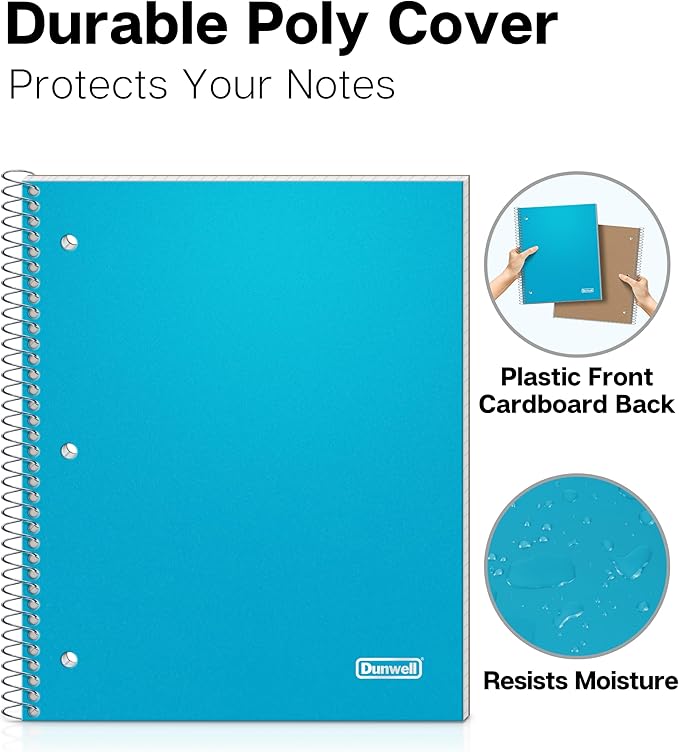 Dunwell Graph Paper Notebook 8.5 x 11 Plastic Cover, 100 Sheets, 4x4 Squares - Image 4