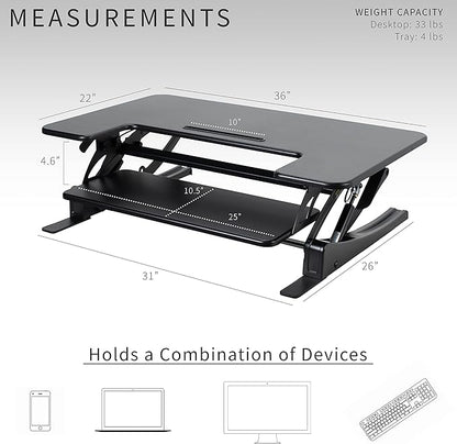 VIVO 36 inch Height Adjustable Stand Up Desk Converter, V Series, Quick Sit to - Image 4