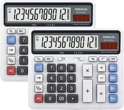 Desktop Calculator, Extra Large LCD Display Computer Button 12 Digits by Pendancy