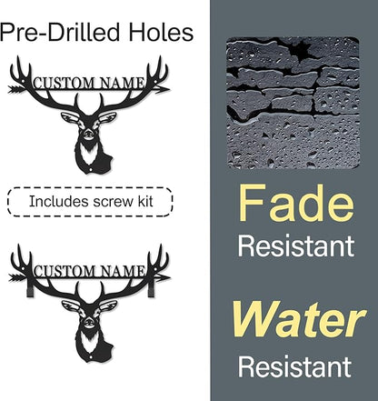 Personalized Deer Hunter Metal Wall Mount & Bow Rack, Custom Deer Hunting Gifts - Image 5